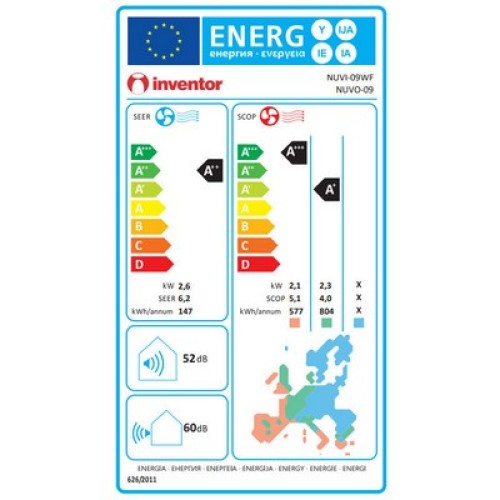 ΚΛΙΜΑΤΙΣΤΙΚΟ INVENTOR NEO N2UVI-09WFI/N2UVO-09 INVERTER 9000BTU R32  WIFI